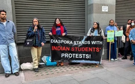 ब्रिटेन तक पहुंची जंतर-मंतर प्रदर्शन की गूंज, लंदन में भारतीय उच्चायोग के बाहर प्रदर्शन