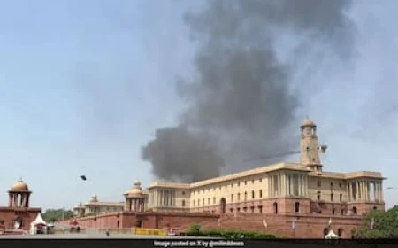 Fire Breaks Out at Delhi’s North Block, Six Fire Engines Rushed to Spot