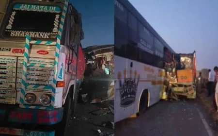 छत्तीसगढ़: रायपुर-बिलासपुर हाईवे पर बस-ट्रक की टक्कर, 3 यात्रियों की मौत, 10 घायल