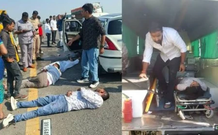 पूर्वांचल एक्सप्रेसवे पर दो कारों की टक्कर, बिहार के दो लोगों की मौत; सात घायल