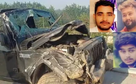आगरा से मसूरी जा रहे पांच दोस्तों की थार का भीषण हादसा, तीन की मौत; दो गंभीर घायल, 40 फीट गहरी खाई में गिरे युवक