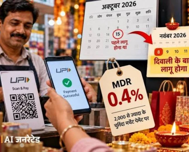त्योहारी सीजन में दुकानदारों को राहत, दिवाली के बाद लागू होगा यूपीआई पर एमडीआर शुल्क