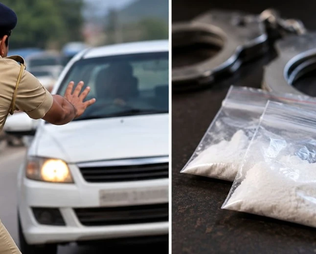 ऊना में पुलिस को देखकर गाड़ी भगाई, एसएचओ को टक्कर मारने का आरोप; 14.50 ग्राम चिट्टा बरामद, दो गिरफ्तार