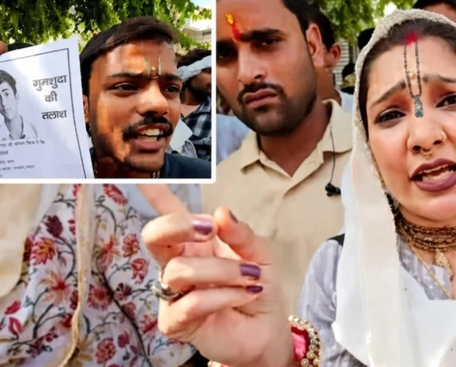 वृंदावन के केली कुंज आश्रम को लेकर उठे सवाल, बच्चे की तलाश में परिजन धरने पर